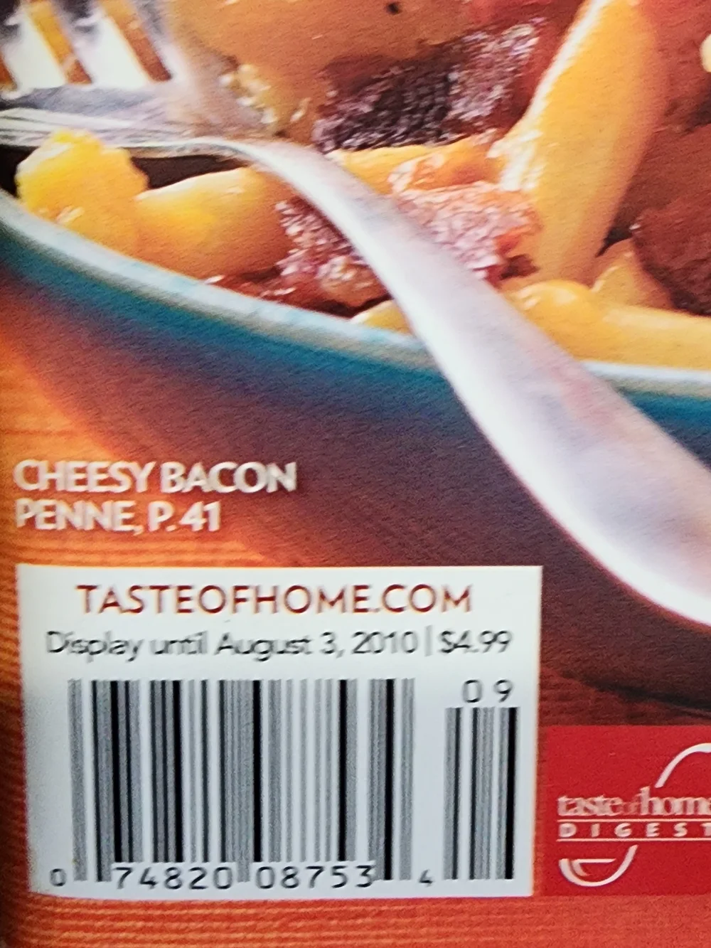 Rare 2010 taste of home Bacon Recipe Cards - Red
